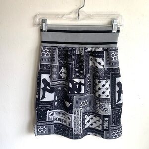 Kappa Black Smoke Light Grey Mini Skirt Sz XS NWT